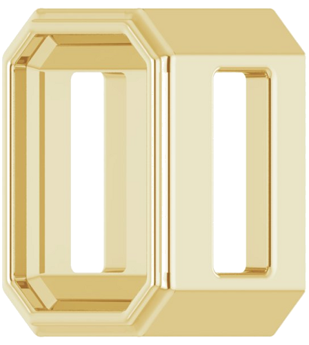 Pakabukas „Solitaire Slide“ 585 Geltonojo Aukso Emerald 6mm x 4mm (2)