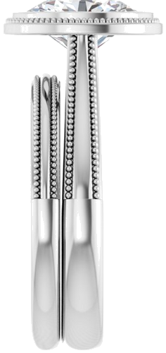 14K White 9x7 mm Oval Solitaire Engagement Ring Mounting (9)