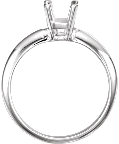 14K White 8x6 mm Emerald Solitaire Engagement Ring Mounting (2)