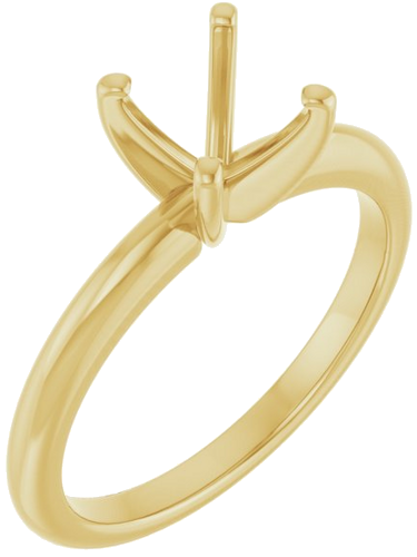 14K Yellow  7 mm Round Solitaire Engagement Ring Mounting (1)
