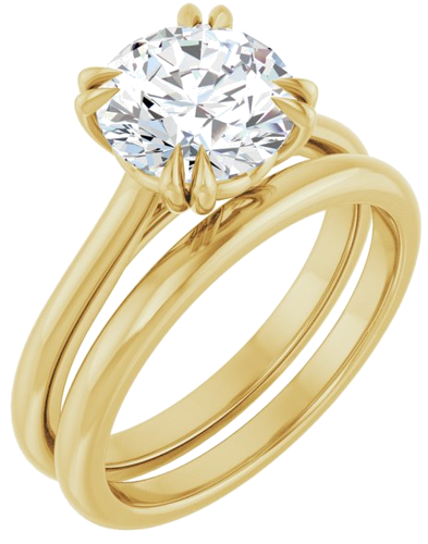 18K Yellow 8.2 mm Round Solitaire Engagement Ring Mounting (6)
