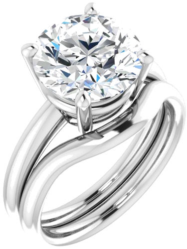 Sužadėtuvių Žiedas „Solitaire“ 585 Baltojo Aukso Round 10mm (6)