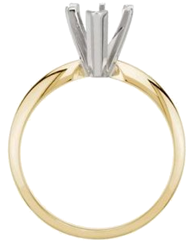 Sužadėtuvių Žiedas „6-Prong V-End Solitaire“ 585 Baltojo Ir Geltonojo Aukso Pear Shape 7mm x 5mm (2)