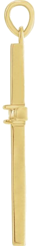 14K Yellow 1.3 mm Round Cross Pendant Mounting (2)