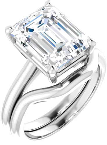 Sterling Silver 11x9 mm Emerald Solitaire Engagement Ring Mounting (6)