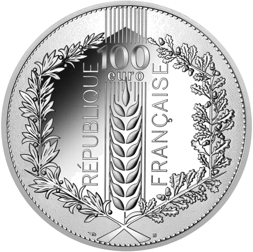 100 Euros Laurel Leaves 2021 France Silver Coin (2)