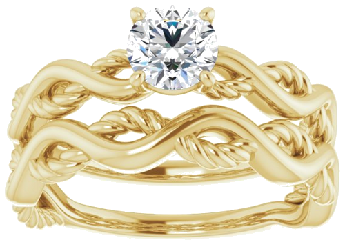 Sužadėtuvių Žiedas „Infinity-Inspired“ 585 Geltonojo Aukso Round 5.2mm (8)