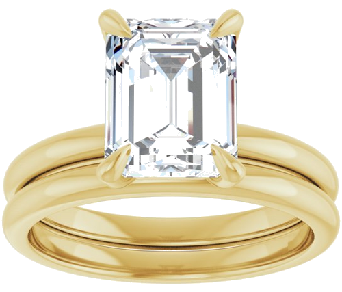 Sužadėtuvių Žiedas „Solitaire“ 585 Geltonojo Aukso Emerald 9mm x 7mm (8)