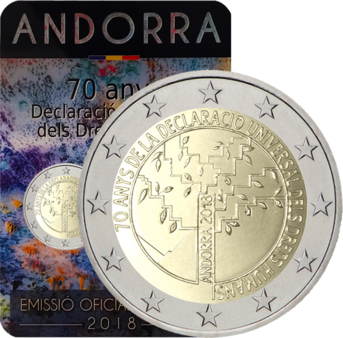 2018 Andoras cilvēktiesību 2 eiro monēta (1)