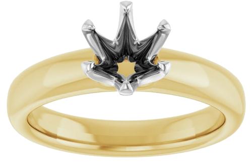 Sužadėtuvių Žiedas „Solitaire“ 585 Baltojo Ir Geltonojo Aukso Round 6.5mm (3)