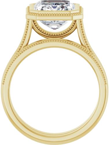 14K Yellow 10x8 mm Emerald Solitaire Engagement Ring Mounting (7)