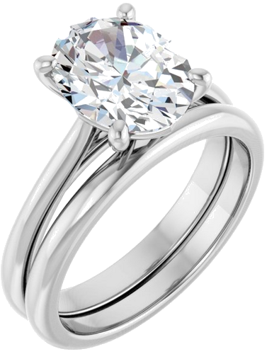 Sužadėtuvių Žiedas „Solitaire“ 950 Platinos Oval 10mm x 8mm (6)