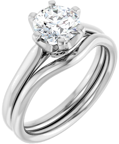 14K White 6.5 mm Round Solitaire Engagement Ring Mounting (6)