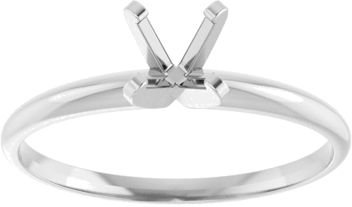 14K White 5.2 mm Round Ultra-Lightweight Solitaire Engagement Ring Mounting (3)