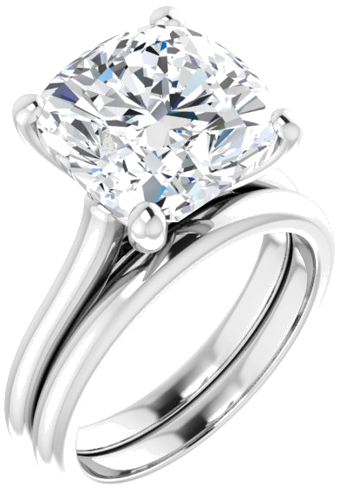 Platinum 11 mm Cushion Solitaire Engagement Ring Mounting (6)