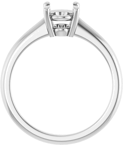 14K White 8x6 mm Oval Solitaire Engagement Ring Mounting (2)