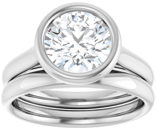 14K White  8 mm Round Solitaire Engagement Ring Mounting (8)