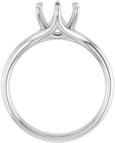 14K White 7.4 mm Round Engagement Ring Mounting (2)