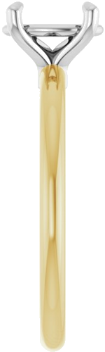 14K Yellow White 8x6 mm Oval Solitaire Engagement Ring Mounting (4)