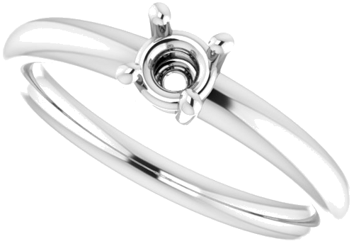 10K White 4.4 mm Round Engagement Ring Mounting (5)