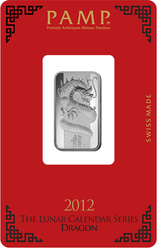 10 g kolekcinis investicinio sidabro luitas 2012 Drakono metai Lunar PAMP (1)