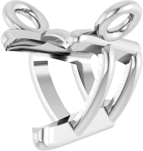 14K White 4x4 mm Heart Solitaire 16-18  Necklace Mounting (2)