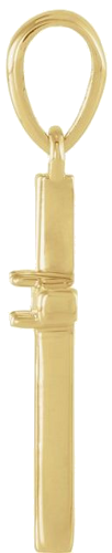 14K Yellow 1.5 mm Round Cross Pendant Mounting (2)