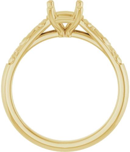 14K Yellow 7x5 mm Emerald Solitaire Engagement Ring Mounting (1)