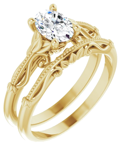 Sužadėtuvių Žiedas „Sculptural-Inspired Solitaire“ 585 Geltonojo Aukso Oval 7mm x 5mm (6)