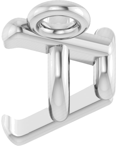 14K White 4 mm Round 3-Prong Necklace Center (3)