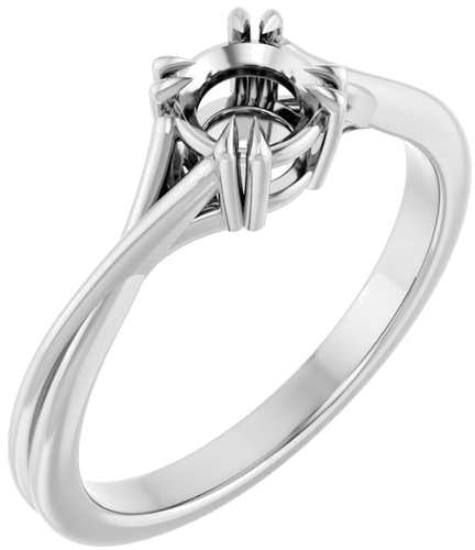 Sužadėtuvių Žiedas „Solitaire“ 950 Platinos Round 5.2mm (1)