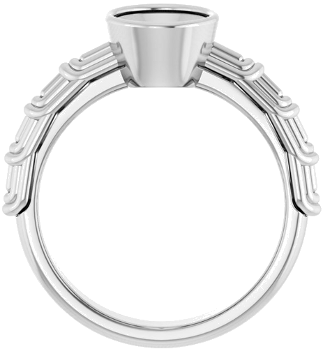 14K White 9 x 7 mm Oval Solitaire Engagement Ring Mounting (2)