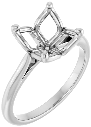 Sužadėtuvių Žiedas „Solitaire“ 14k white gold Square 7.5mm (1)