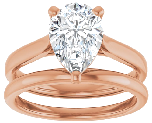Sužadėtuvių Žiedas 14k rose gold Pear 10mm x 7mm (8)
