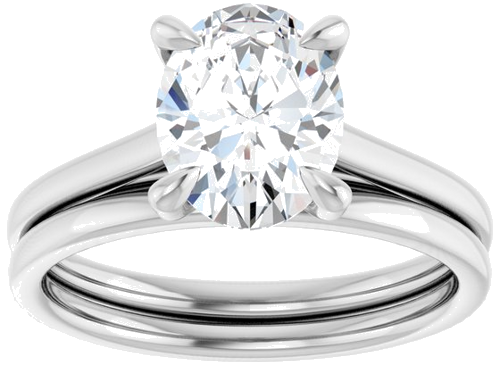 Sužadėtuvių Žiedas „Solitaire“ 585 Baltojo Aukso Oval 9mm x 7mm (8)