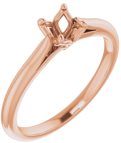 14K Rose  4.8 mm Round Solitaire Engagement Ring Mounting (1)