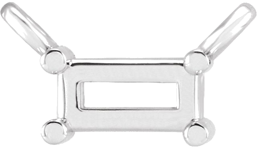 Pakabukas „Baguette Solitaire“ 585 Baltojo Aukso Straight Baguette 3mm x 2mm (1)