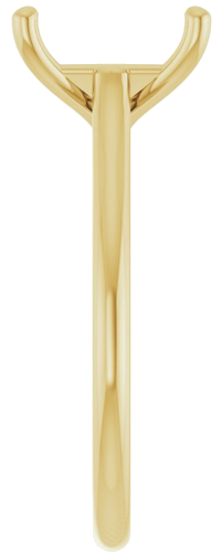 14K Yellow 9x7 mm Emerald Solitaire Engagement Ring Mounting (4)