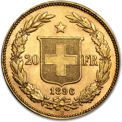 20 Francs Helvetica Confederatio (1883-1896) Switzerland Gold Coin (2)