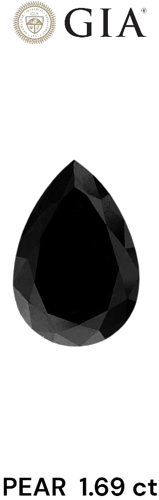 1.69 carat Fancy Black-VVS2 Natūralus Pear Deimantas (1)