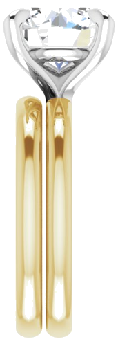 Sužadėtuvių Žiedas „Solitaire“ 585 Baltojo Ir Geltonojo Aukso Round 10mm (9)