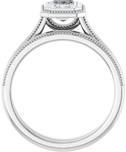 14K White 7x5 mm Emerald Solitaire Engagement Ring Mounting (7)