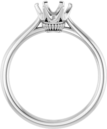 14K White 6.5 mm Round Engagement Ring Mounting (2)