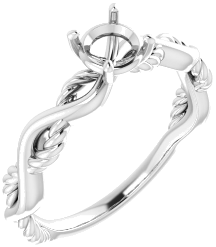 Sužadėtuvių Žiedas „Infinity-Inspired“ 585 Baltojo Aukso Round 5.2mm (1)