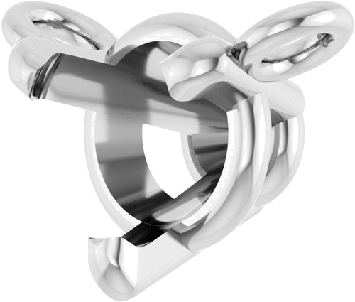 Pakabukas „Round 3-Prong“ 585 Baltojo Aukso Round 4mm (2)