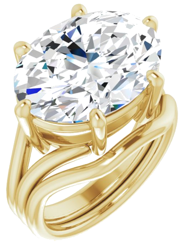 Sužadėtuvių Žiedas „Solitaire“ 585 Geltonojo Aukso Oval 16mm x 12mm (6)