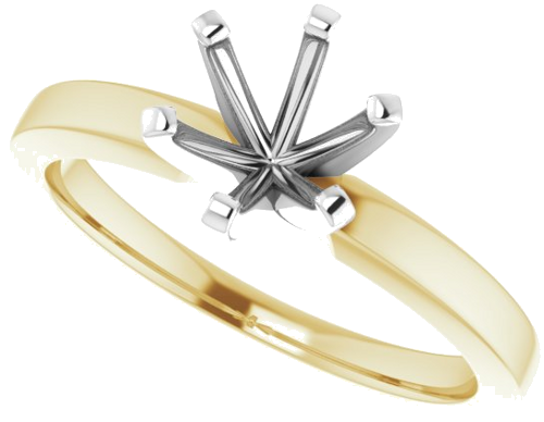 Sužadėtuvių Žiedas „Solitaire“ 585 Baltojo Ir Geltonojo Aukso Round 6.5mm (5)