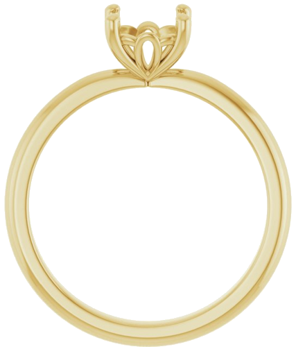 14K Yellow 6 mm Cushion Solitaire Engagement Ring Mounting (2)