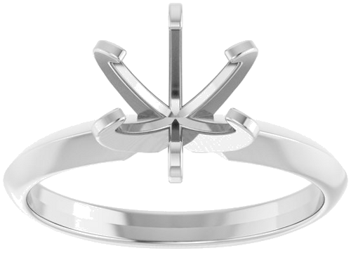 14K White 7.4 mm Round Solitaire Engagement Ring Mounting (3)