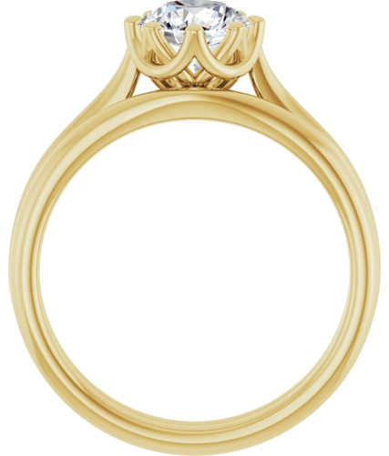 Sužadėtuvių Žiedas „Solitaire“ 585 Geltonojo Aukso Round 6.5mm (7)